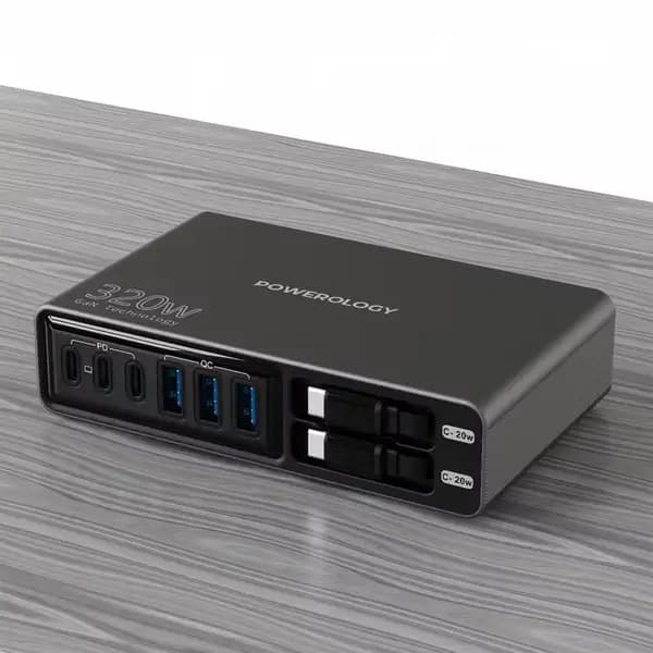 شارژر رومیزی 320 وات پاورولوژی مدل Powerology Univo Charging Station — تصویر ۵