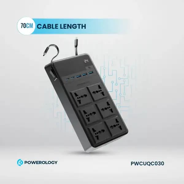 چندراهی برق 6 پریز پاورولوژی مدل Powerology PWCUQC030 — تصویر ۴