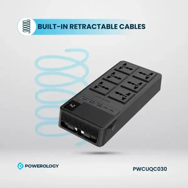 چندراهی برق 6 پریز پاورولوژی مدل Powerology PWCUQC030 — تصویر ۵