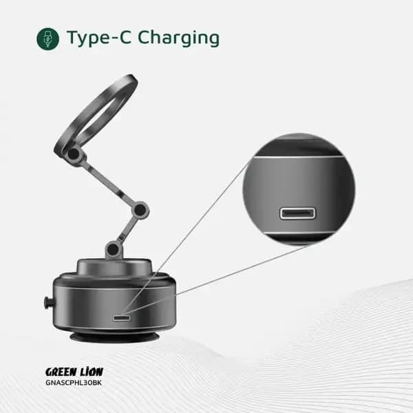 هولدر و نگهدارنده خودرو وکیومی اتومات گرین لاین مدل Green Lion GX‑30 Auto Suction Phone Holder — تصویر ۲