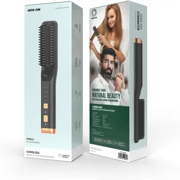 برس حرارتی صاف‌کننده مو و ریش بی‌سیم گرین لاین مدل Green Lion Cordless Beard and Hair Straightener — تصویر ۷
