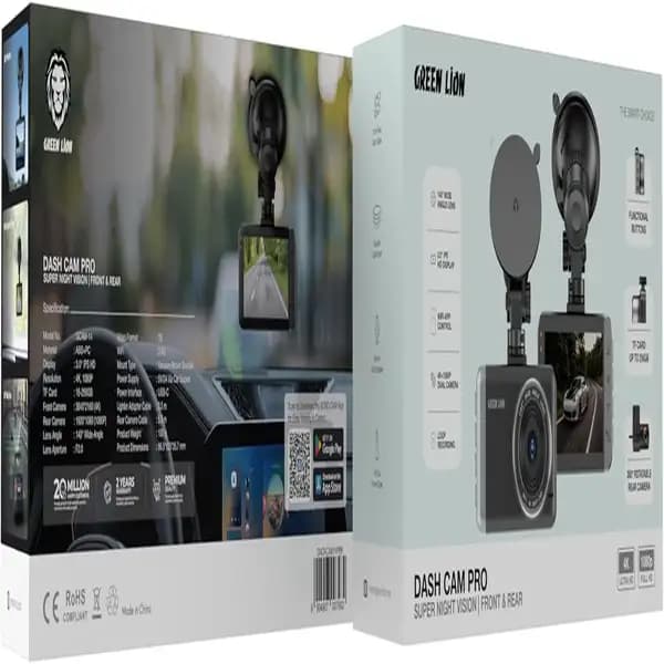 دوربین داشبورد جلو و عقب گرین لاین مدل Green Lion Dash Cam Pro GNDACAM14PBK — تصویر ۷