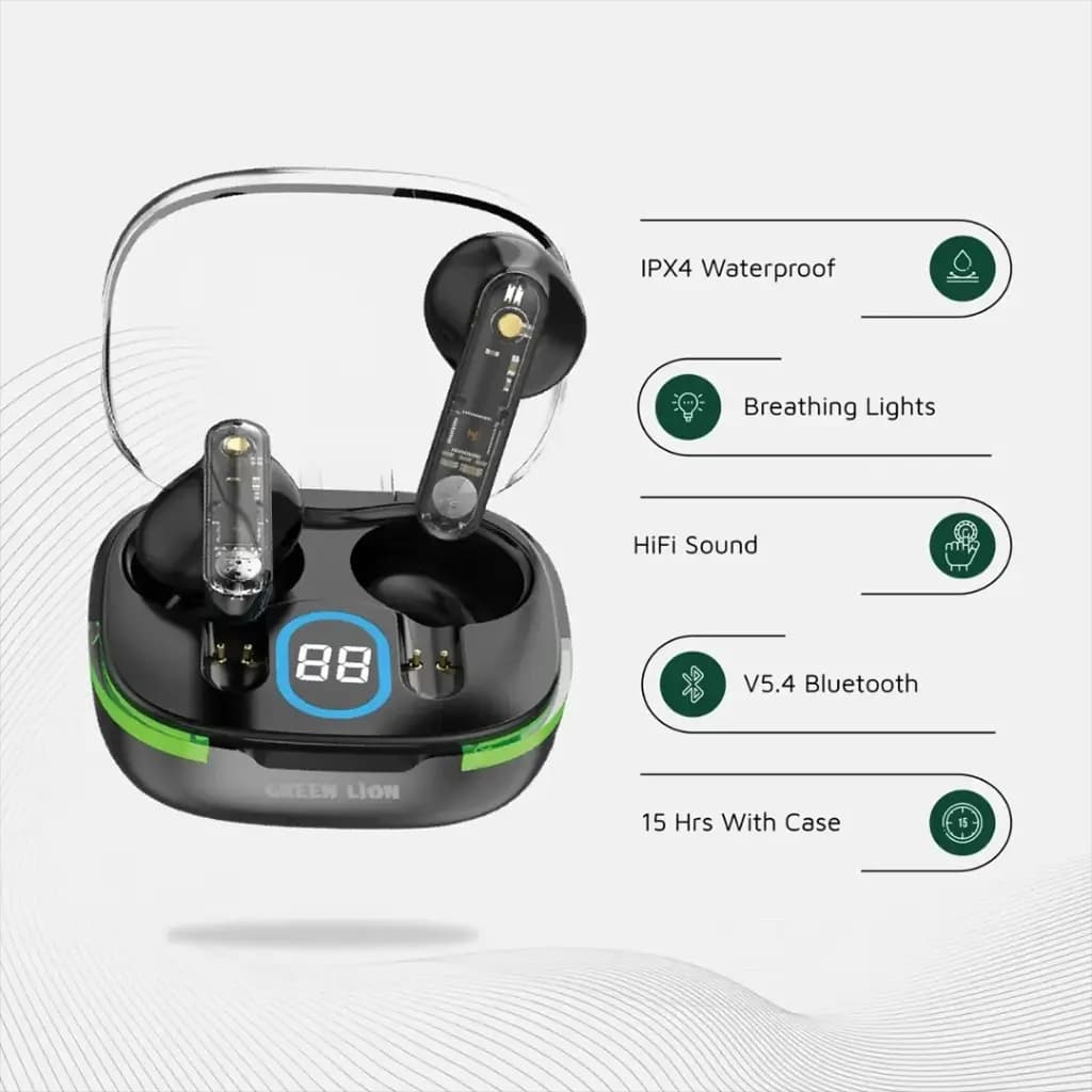 ایرپاد گرین لاین مدل Green Lion Vegas True Wireless Earbuds — تصویر ۳