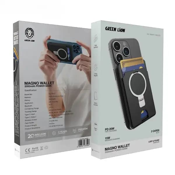 پاوربانک 5000 هزار گرین لاین مدل Green Lion Magno Wallet — تصویر ۵