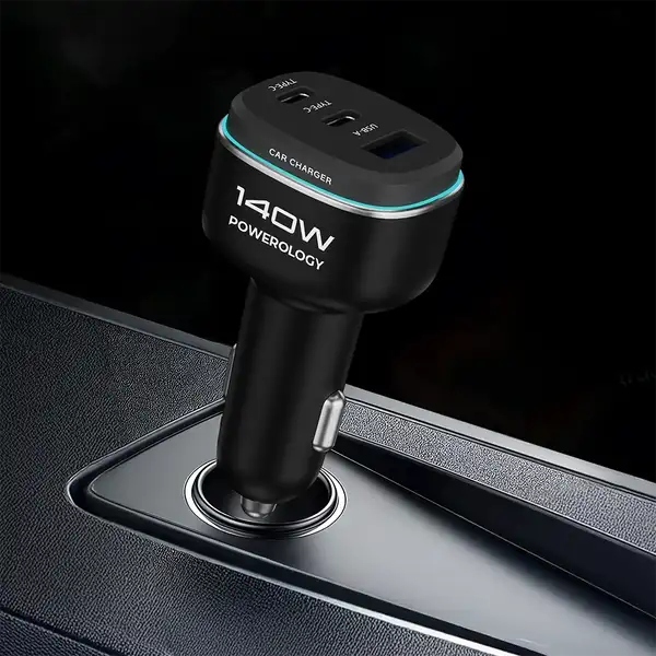 شارژر فندکی سوپر فست 140 وات پاورولوژی مدل Powerology Super Fast Car Charger — تصویر ۲