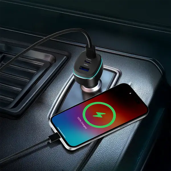 شارژر فندکی سوپر فست 140 وات پاورولوژی مدل Powerology Super Fast Car Charger — تصویر ۳