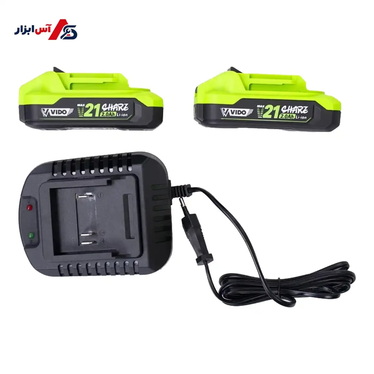 کیت دریل شارژی چکشی و ایمپکت شارژی ویدو (VIDO) 21 ولت براشلس مدل WD910410210 — تصویر ۴