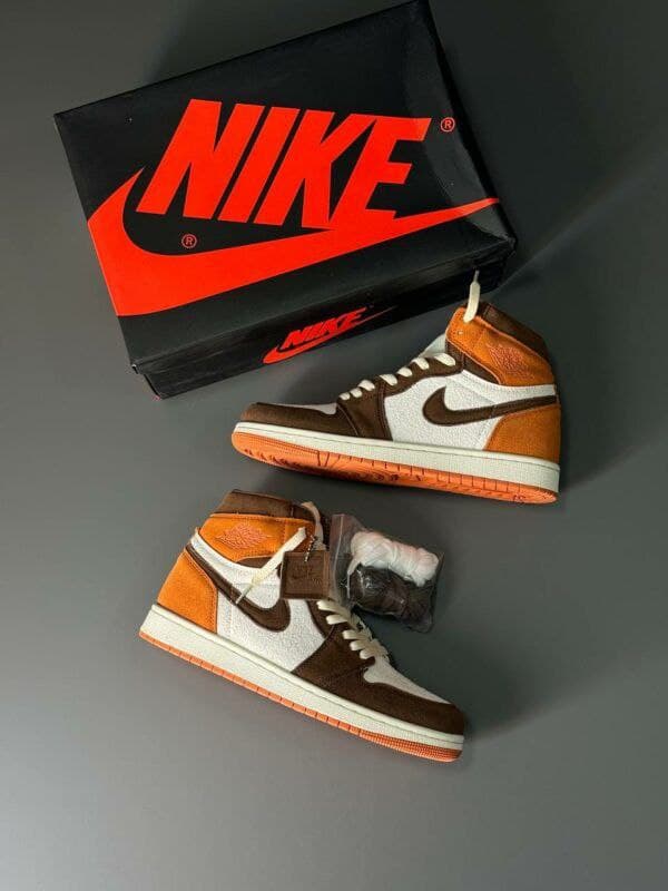 نایک ایر جردن ۱ ساقدار داست کلای نارنجی قهوه ای Nike air jordan 1 high Dusted Clay — تصویر ۲