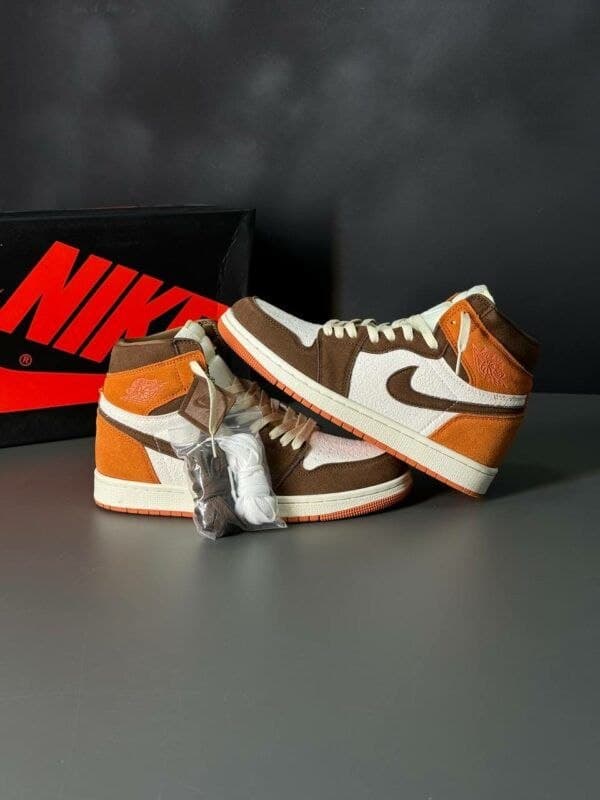 نایک ایر جردن ۱ ساقدار داست کلای نارنجی قهوه ای Nike air jordan 1 high Dusted Clay — تصویر ۳