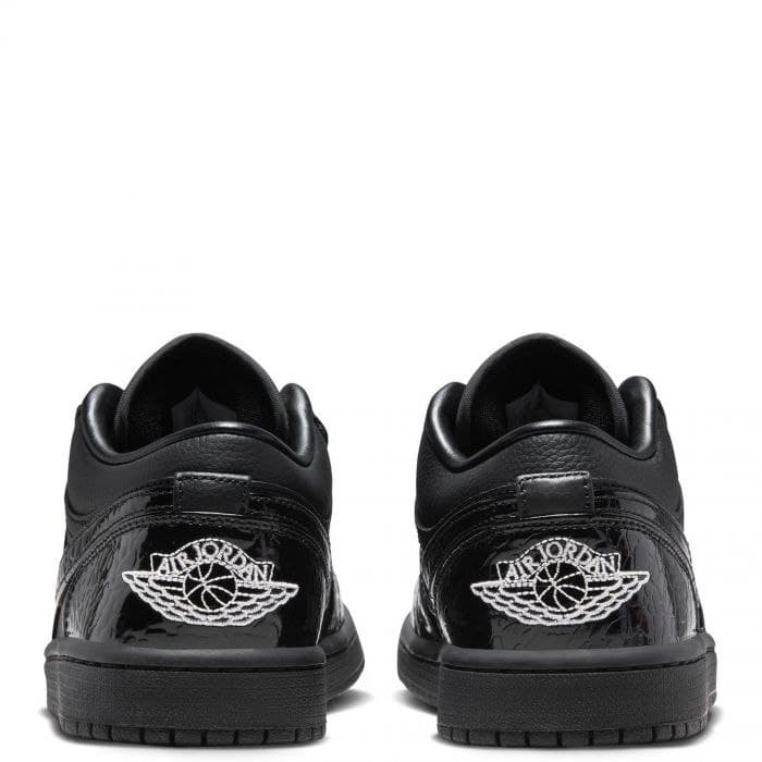 نایک ایر جردن ۱ بدون ساق ورنی تمام مشکی Nike air jordan 1 low black Patent Elephant — تصویر ۳