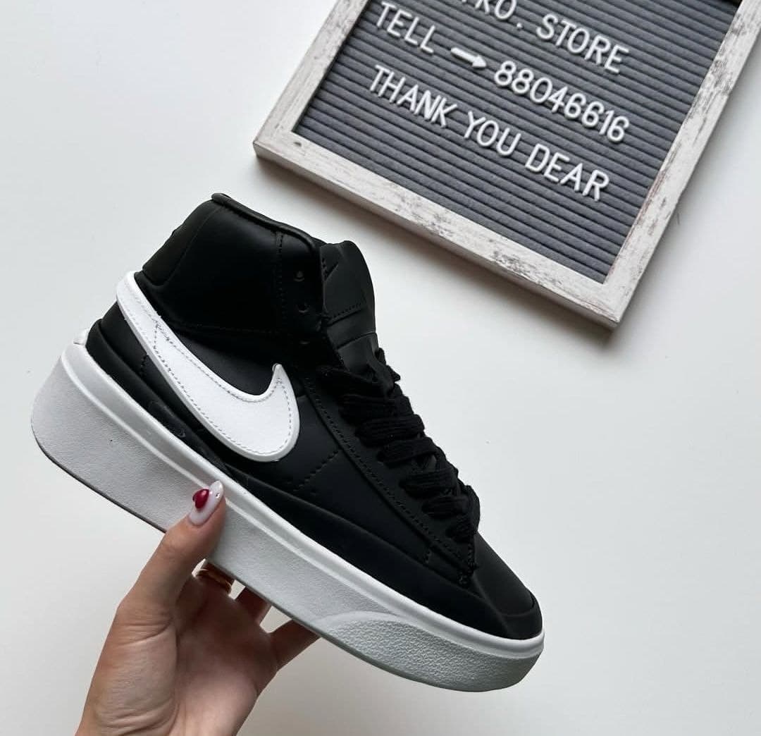 نایک بلیزر ساقدار فانتوم تمام مشکی Nike Blazer mid Phantom — تصویر ۲