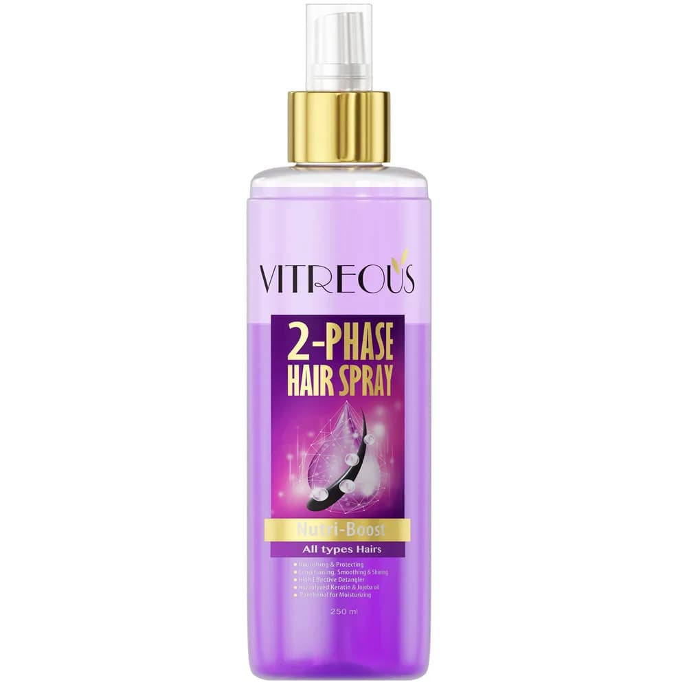 اسپری دوفاز مناسب انواع مو ویتروس VITREOUS حجم 250 میل