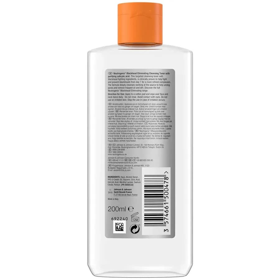 تونر ضدجوش سرسیاه زردچوبه نوتروژینا Neutrogena حجم ۲۰۰ میل — تصویر ۲