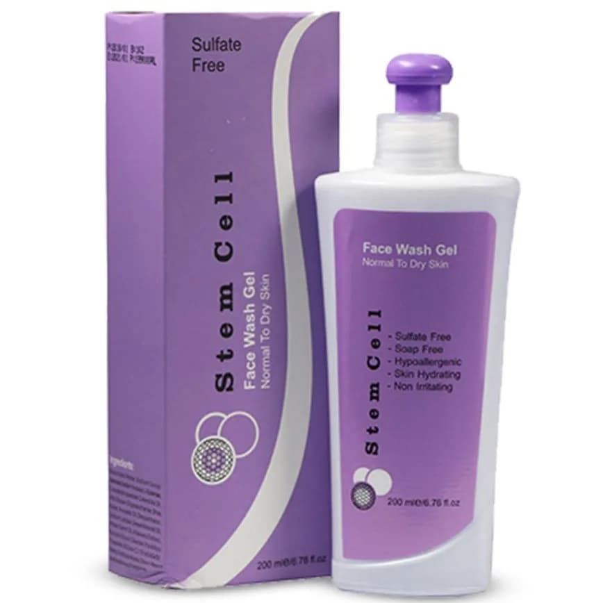 ژل شستشوی صورت پوست نرمال تا خشک استم سل Stem Cell حجم 200 میل