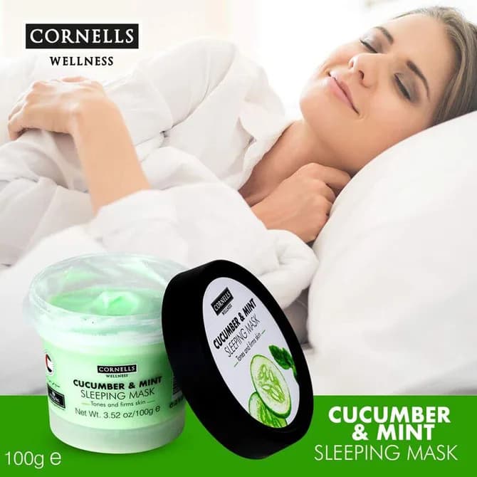 ماسک خواب آبرسان و لیفت خیار و نعنا کورنلس CORNELLS حجم 100 گرم — تصویر ۲