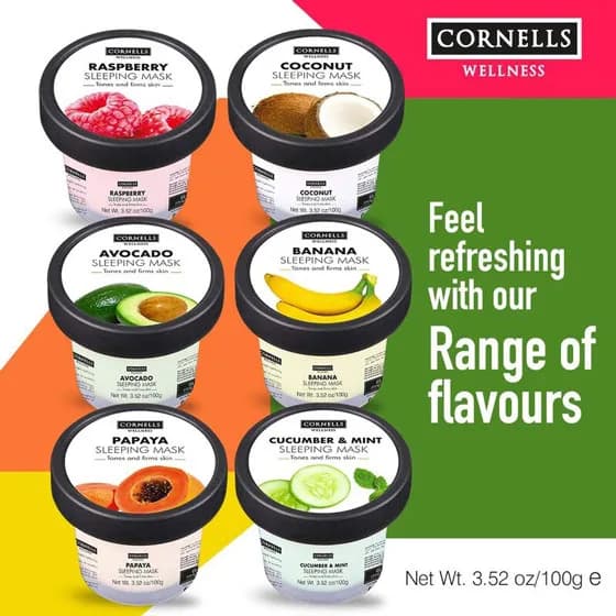 ماسک خواب آبرسان و لیفت خیار و نعنا کورنلس CORNELLS حجم 100 گرم — تصویر ۵