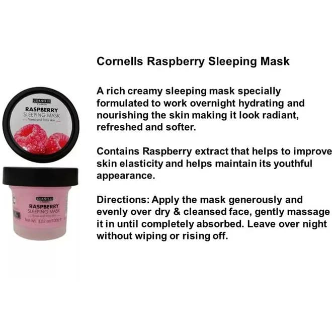 ماسک خواب آبرسان تمشک کورنلس CORNELLS Rasberry حجم 100 گرم — تصویر ۲
