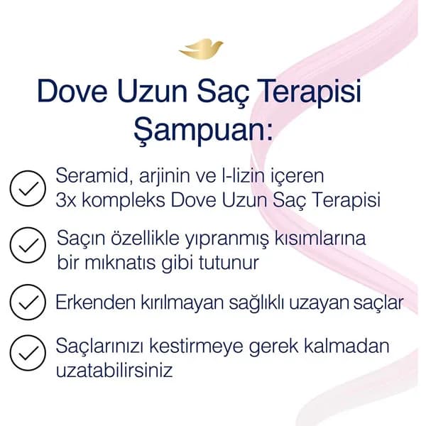 شامپو داو با خاصیت درمانی مدل UZUN SAC TERAPISI مناسب موهای بلند حجم 400 میل — تصویر ۲