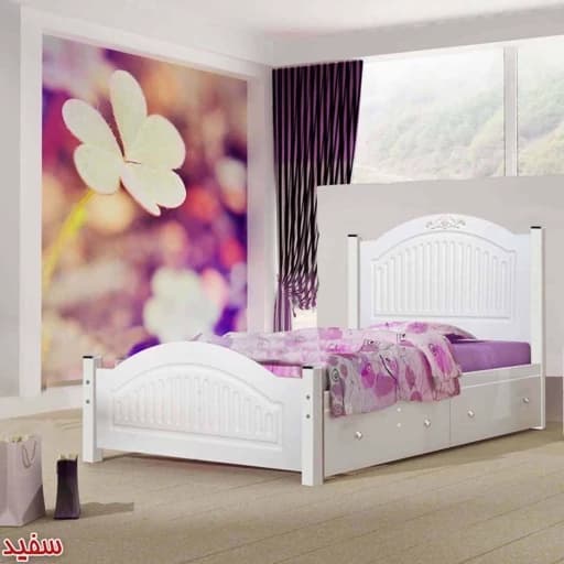 تخت خواب یک نفره کشو دار کد AY01 سایز 90×200 سانتیمتر مبلمان فرنا مدل 1143454