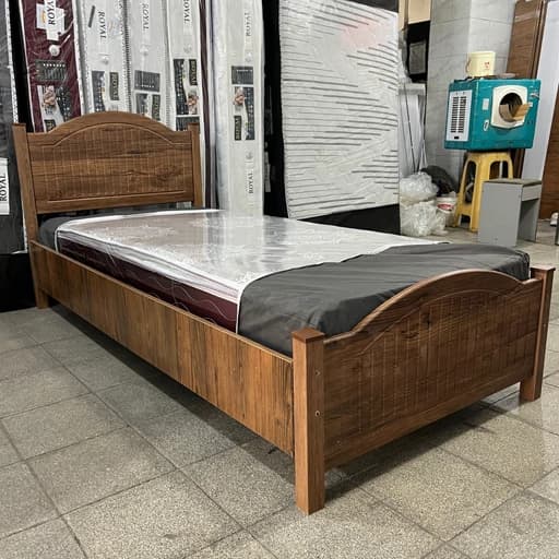 تخت خواب چوبی یک نفره مدل وکیومی 1474 سایز 20090 سانتی متر مبلمان فرنا مدل 1143449