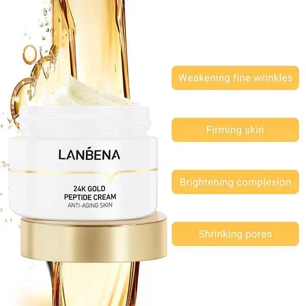 کرم ضدچروک پپتید طلا لانبنا LANBENA حجم 50 گرم — تصویر ۵