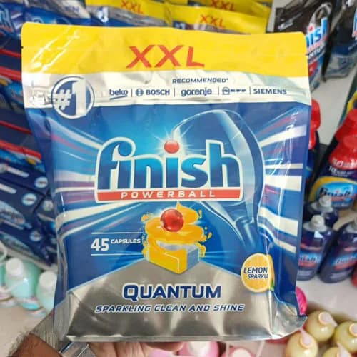 قرص ماشین ظرفشویی فینیش کوانتوم Quantum بسته ۴۵ عددی رایحه لیمو — تصویر ۲