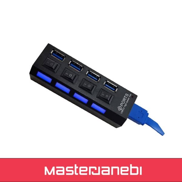 هاب 4 پورت USB 3.0 پورتز مدل RH 3 (کلیددار)