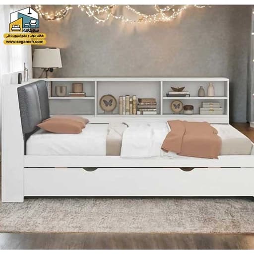 تخت خواب ویترین دار رنگ بندی F70095 مبلمان فرنا مدل 1143357