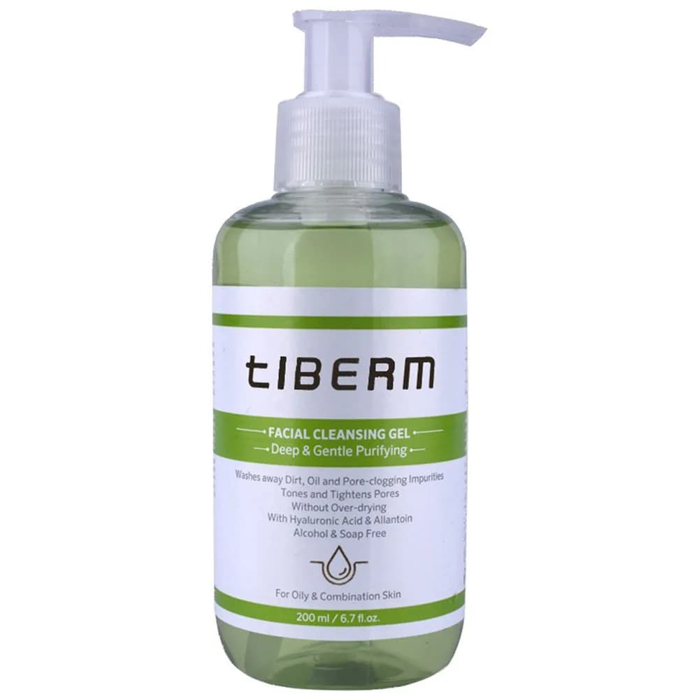 ژل شستشو صورت فاقد الکل تیبرم Tiberm حجم 200 میل
