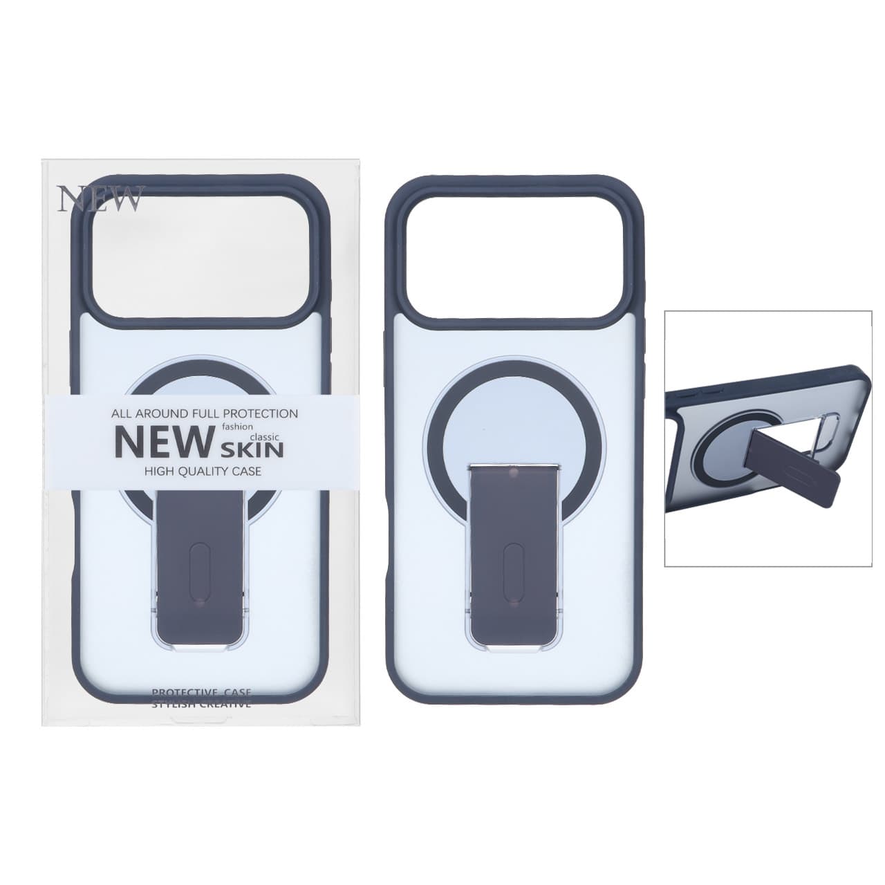 قاب New Skin مات Magsafe استندشو Apple iPhone 17 Pro Max / iPhone 18 Pro Max – سرمه ای (پک دار) – VIN