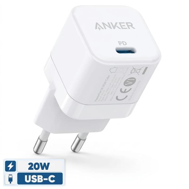 آداپتور شارژر انکر مدل Anker powerport3 20w cube A2149 — تصویر ۵