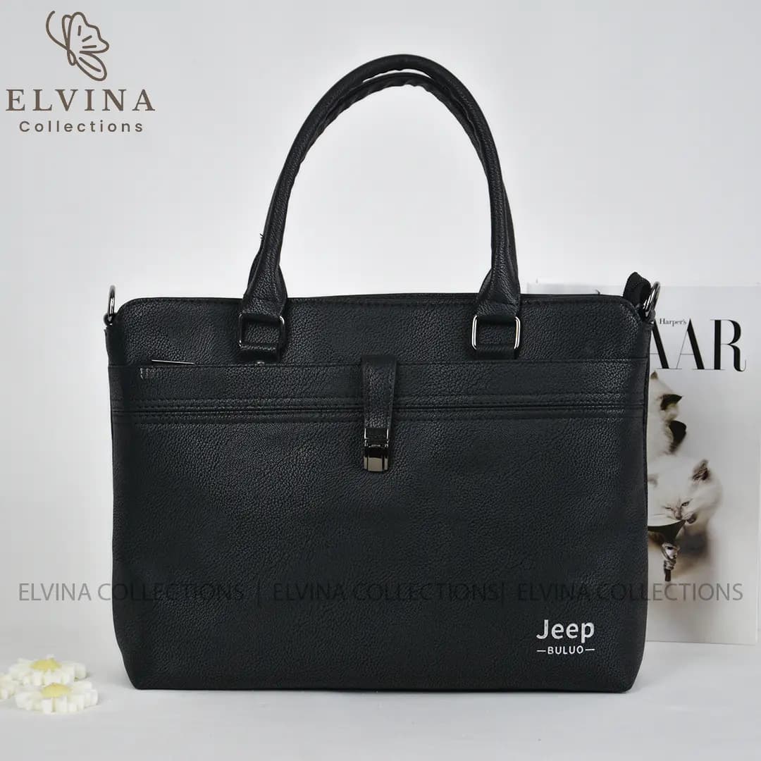 کیف چرم اداری زنانه کد224 (مشکی-قهوه ای- عسلی) — تصویر ۲