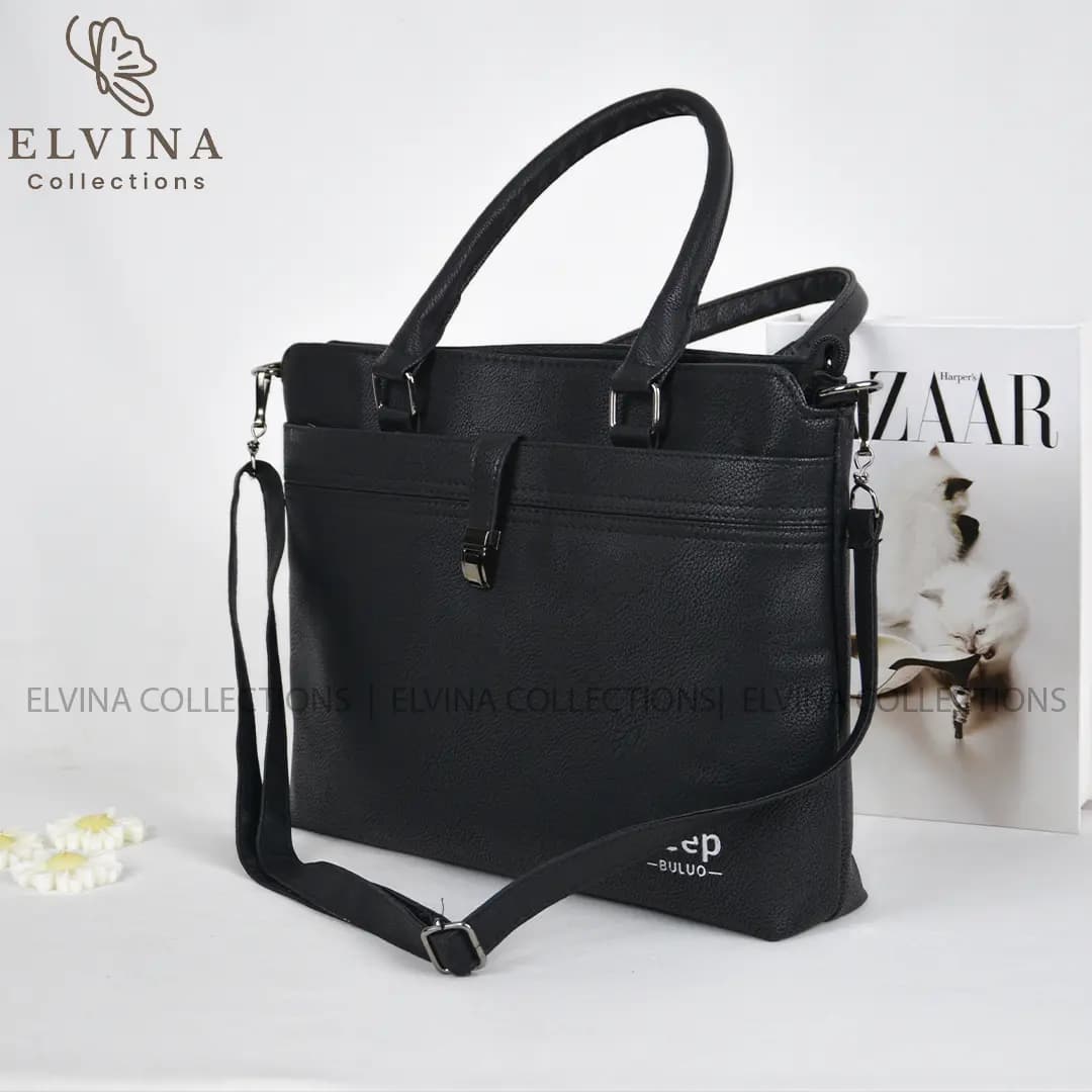 کیف چرم اداری زنانه کد224 (مشکی-قهوه ای- عسلی) — تصویر ۶