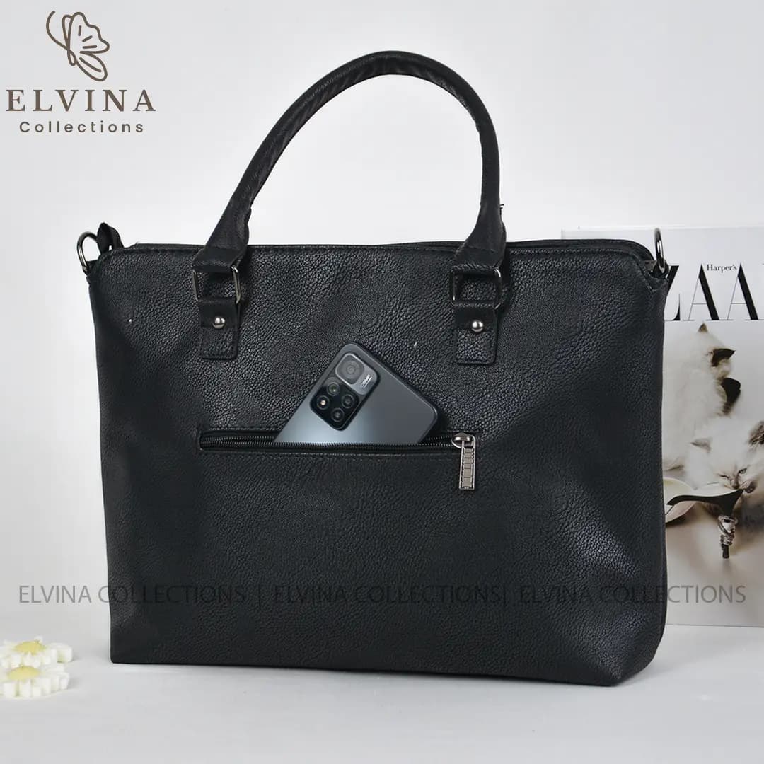 کیف چرم اداری زنانه کد224 (مشکی-قهوه ای- عسلی) — تصویر ۷