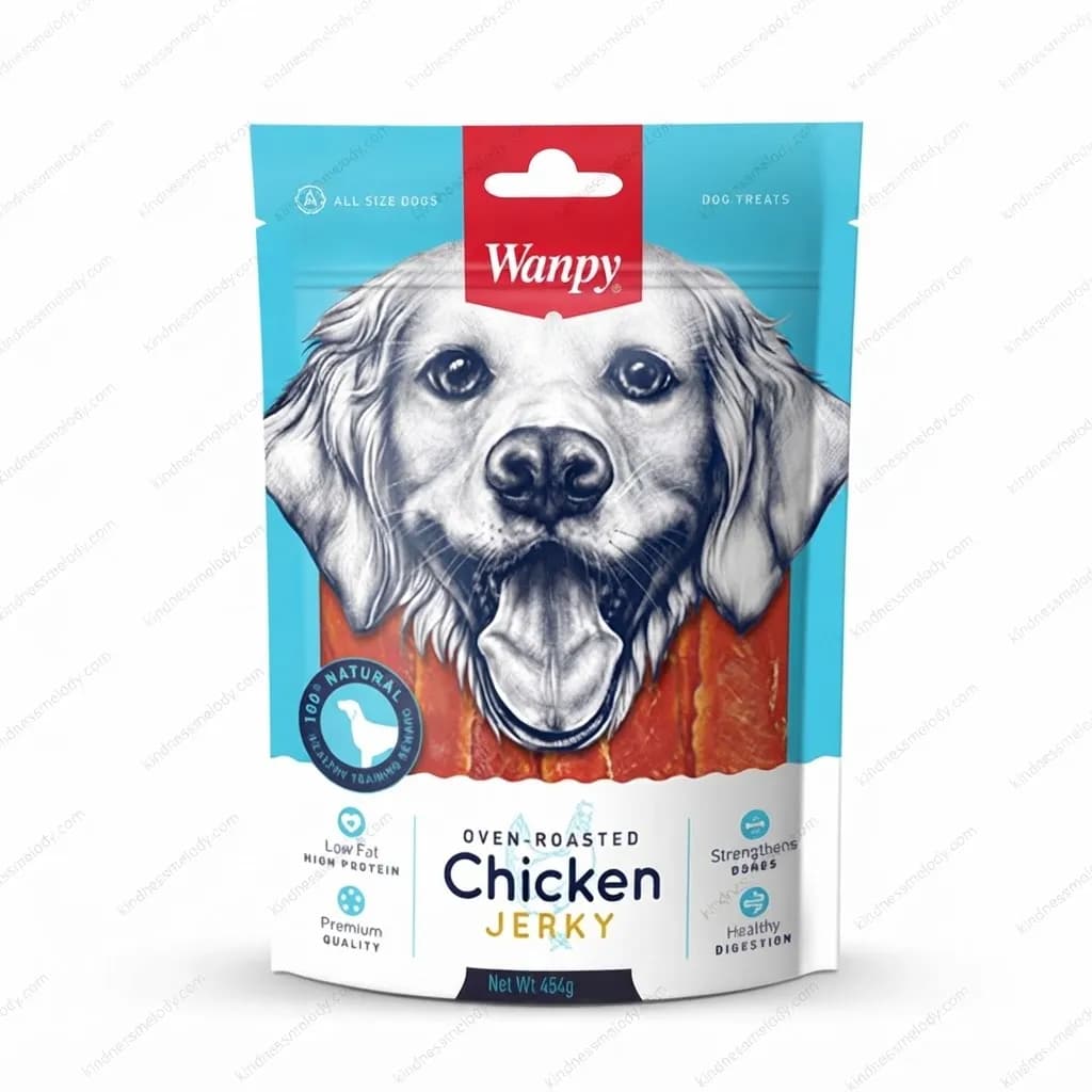 تشویقی سگ ونپی جرکی مرغ Wanpy Chicken Jerky Dog Treat وزن 454 گرم