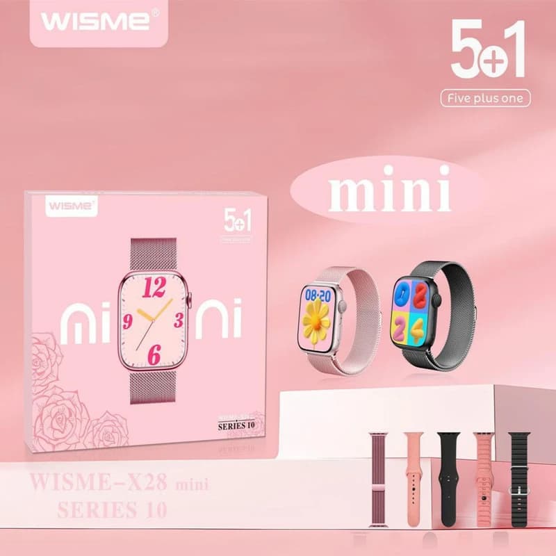 ساعت هوشمند ویسمی WS X28 mini (4 بند + 1 بند فلزی) WISME — تصویر ۴