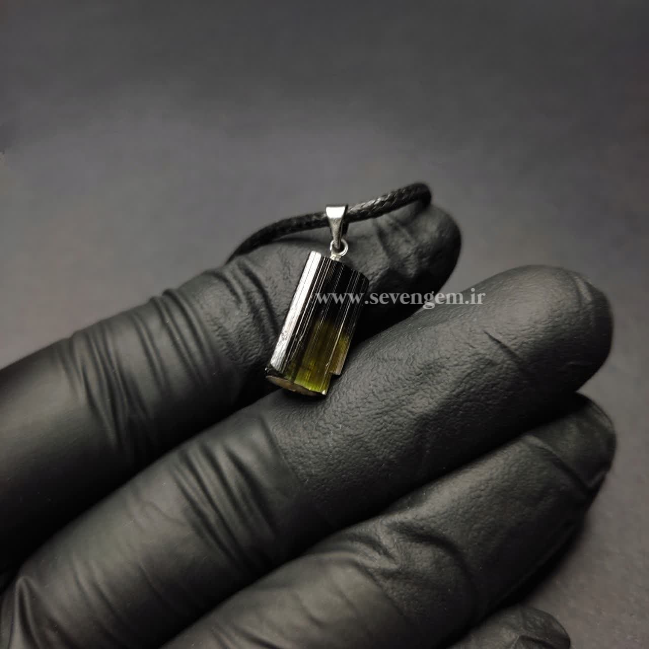 گردنبند سنگ تورمالین سبز (کد127) — تصویر ۲