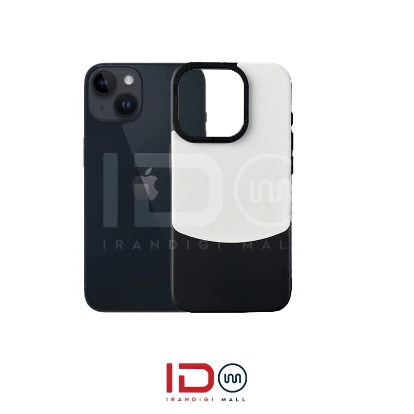 قاب اورجینال چرم و کانواس فلزی گوشی اپل مدل IPHONE 14 برند فوکوس پیکسل رنگ آبی تیره — تصویر ۲