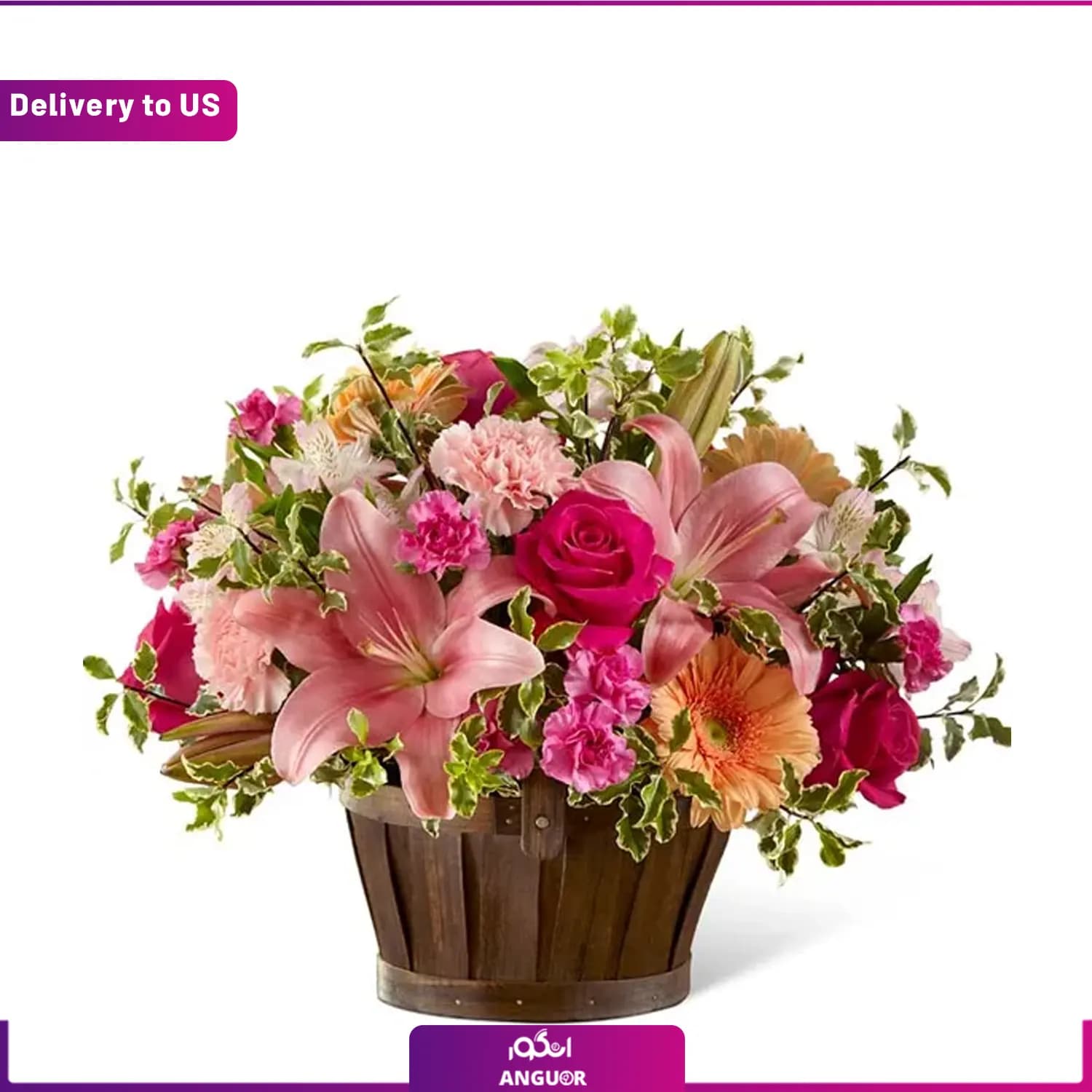(Delivery to USA) Garden of Lily Basket — تصویر ۲