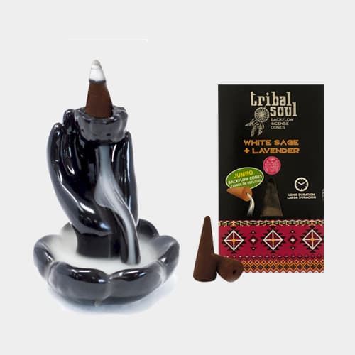 عود خوشبوکننده دست ساز آبشاری مدل تریبال سول tribal soul – White sage + lavender — تصویر ۲