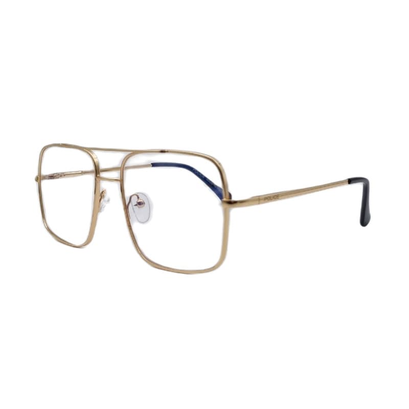 فریم عینک طبی پلیس مربع فلزی رنگ طلائی — تصویر ۲