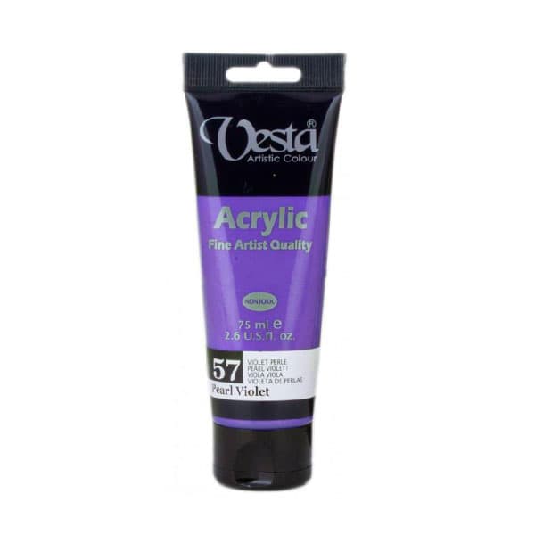 رنگ اکریلیک وستا کد pearl violet 57 حجم 75 میل