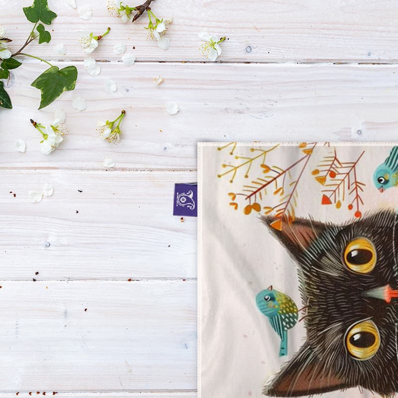 کاغذ کادو ترمه طراحان ایده مدل گربه زمستانی کد strm1057 — تصویر ۳
