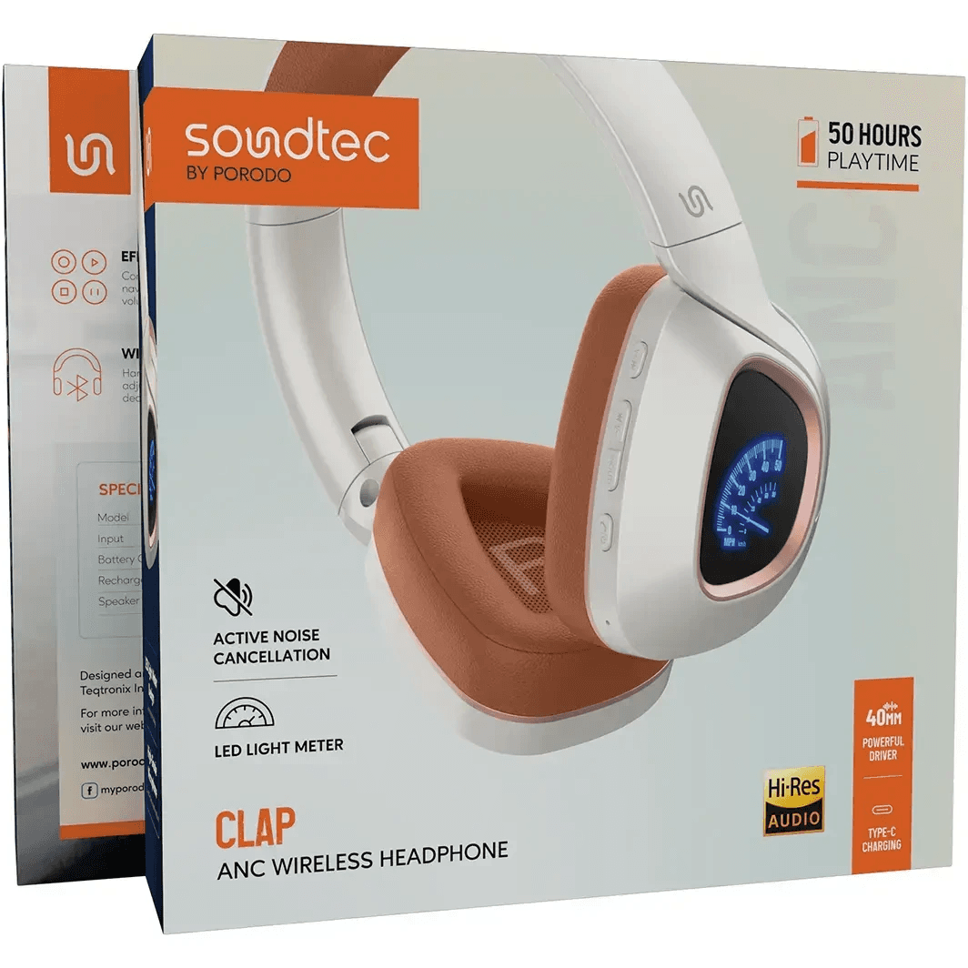 هدفون بی‌سیم پرودو Soundtec CLAP ANC با درایور ۴۰ میلی‌متری و ۵۰ ساعت شارژدهی — تصویر ۲