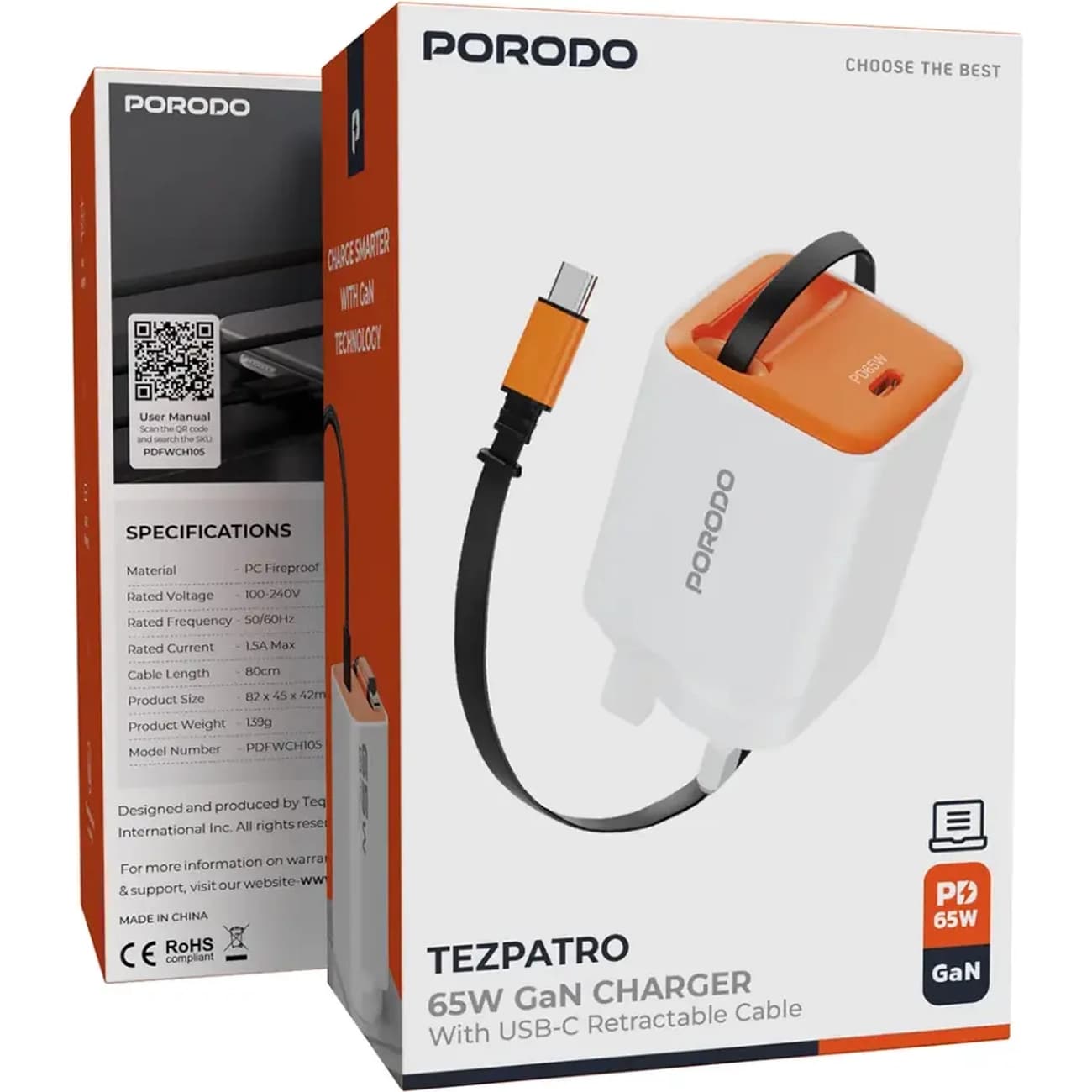 شارژر دیواری پورودو Porodo مدل PDFWCH105BK توان 65 وات — تصویر ۶