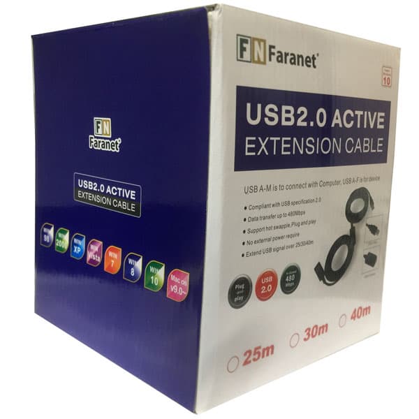 کابل افزایش طول USB 2.0 فرانت مدل FN-U2CF300 طول 30 متر — تصویر ۳