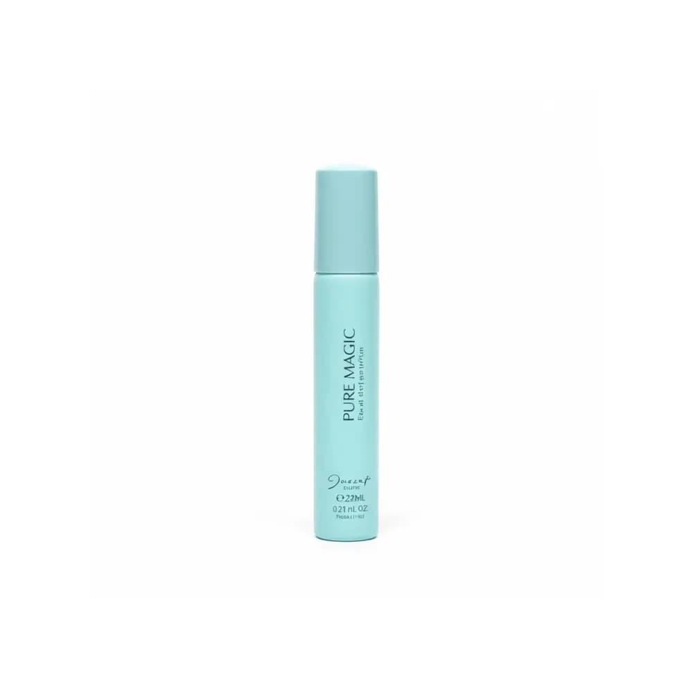 عطر جیبی زنانه ژک ساف مدل PURE MAGIC با رایحه شیرین و خنک، حجم 22 میلی‌لیتر، پخش بو و ماندگاری زیاد، نت‌های ترنج، پرتقال، لیمو ترش، میوه‌های استوایی، مشک سفید، وانیل و عنبر