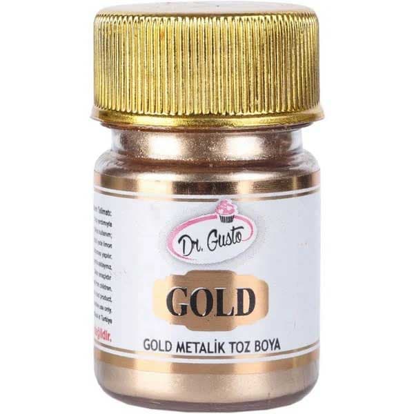 رنگ خوراکی پودری طلایی تزیین کیک دکتر گوستو – 10 گرم