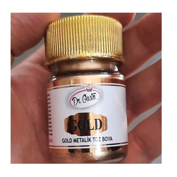 رنگ خوراکی پودری طلایی تزیین کیک دکتر گوستو – 10 گرم — تصویر ۵