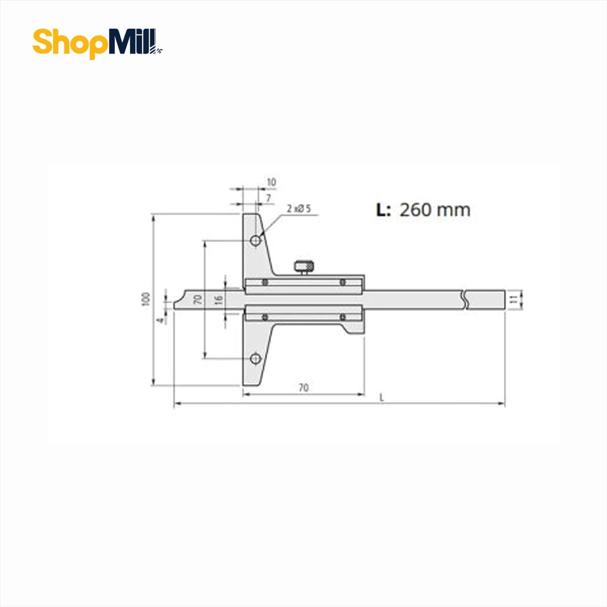 کولیس عمقسنج ساده میتوتویو (Mitutoyo) 0-150 میلیمتر مدل 121-527 — تصویر ۲